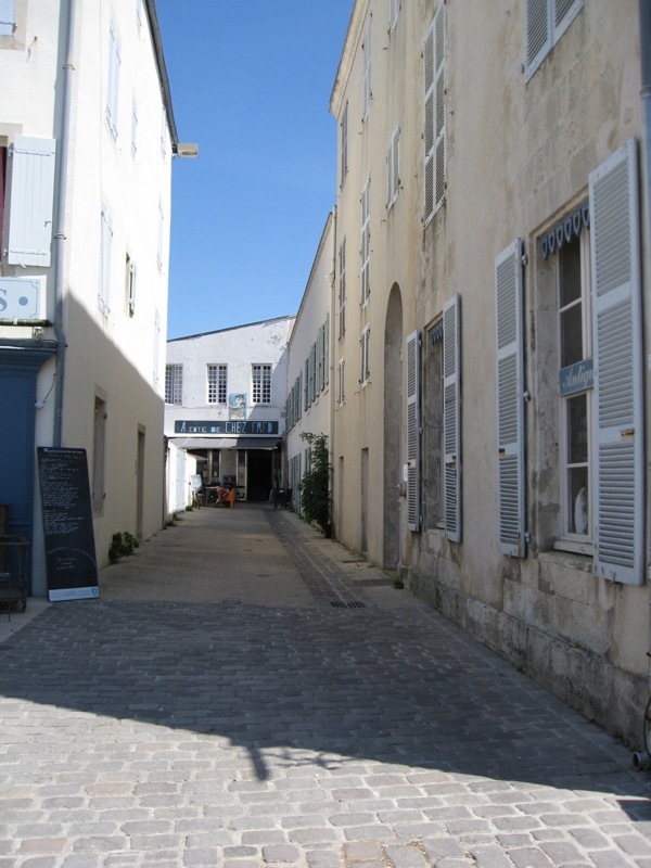 Side street in St-Martin-de-Ré Harbour at St-Martin-de-Ré Ile de Re Charente Maritime gite holidays classic car rental